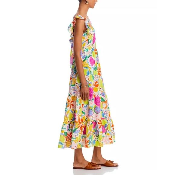AQUA Fruit Floral Maxi Dress - Exclusive Size‎ Large Sundress - Picture 4 of 14